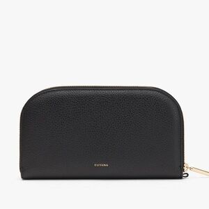 Cuyana Black Italian Leather Duo Zip Wallet (Like New)